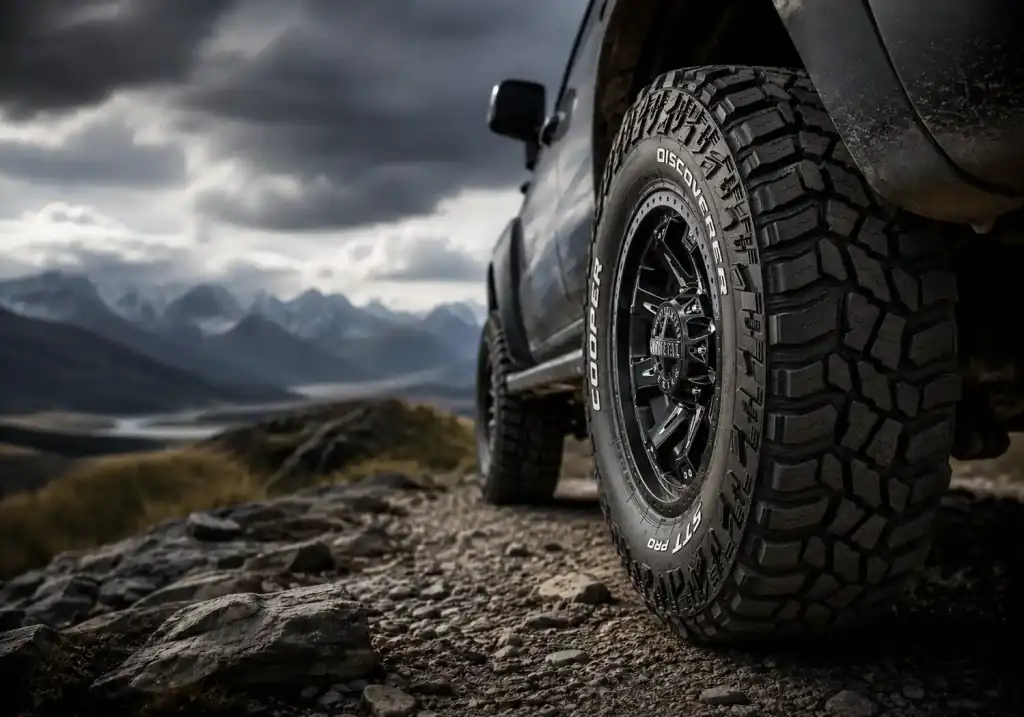 Cooper all-terrain tyre on a 4WD